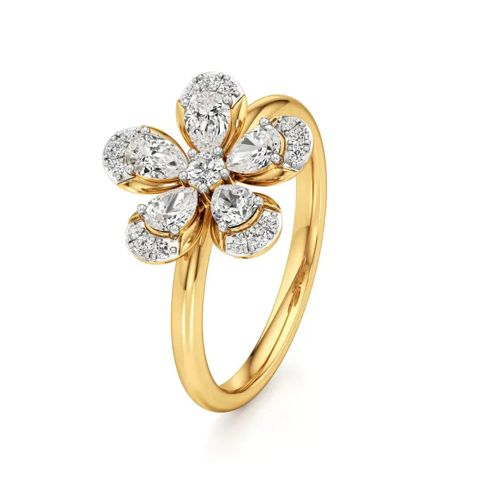 Flora | Round & Pear Lab-Grown Diamond Ring - Nivara