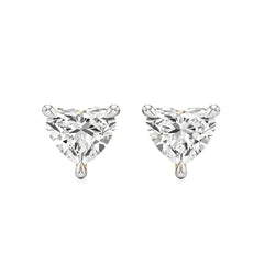 Sia | Three Prong Studs with Heart Shaped Solitaire Lab-Grown Diamond - Nivara
