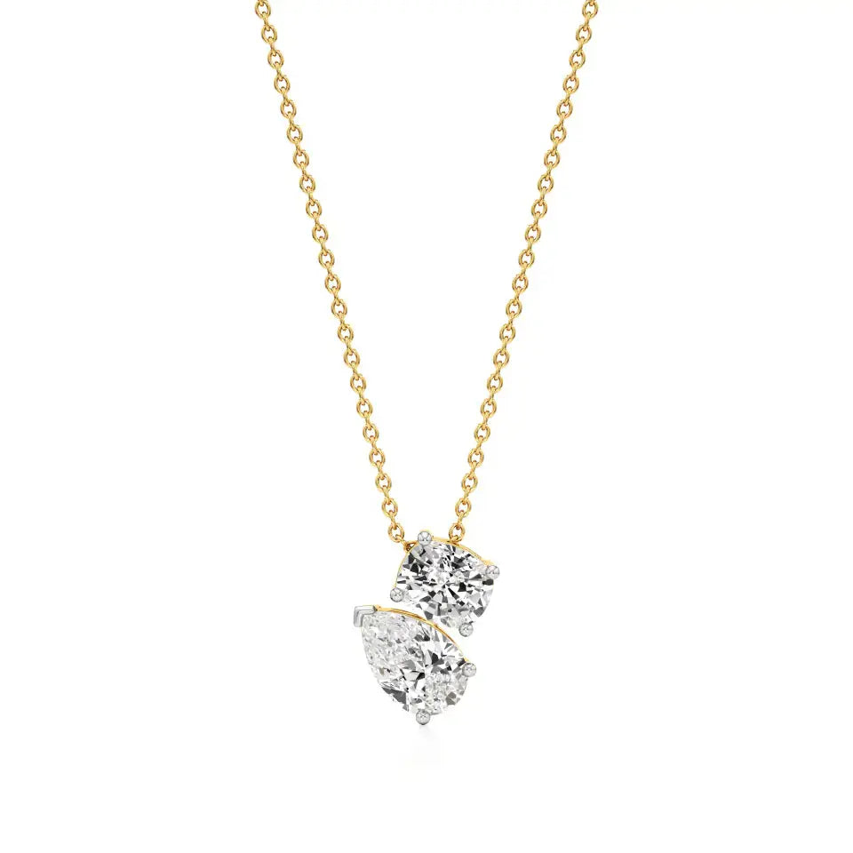 Toi et Moi | Pear & Oval Lab Grown Diamonds Pendant - Nivara