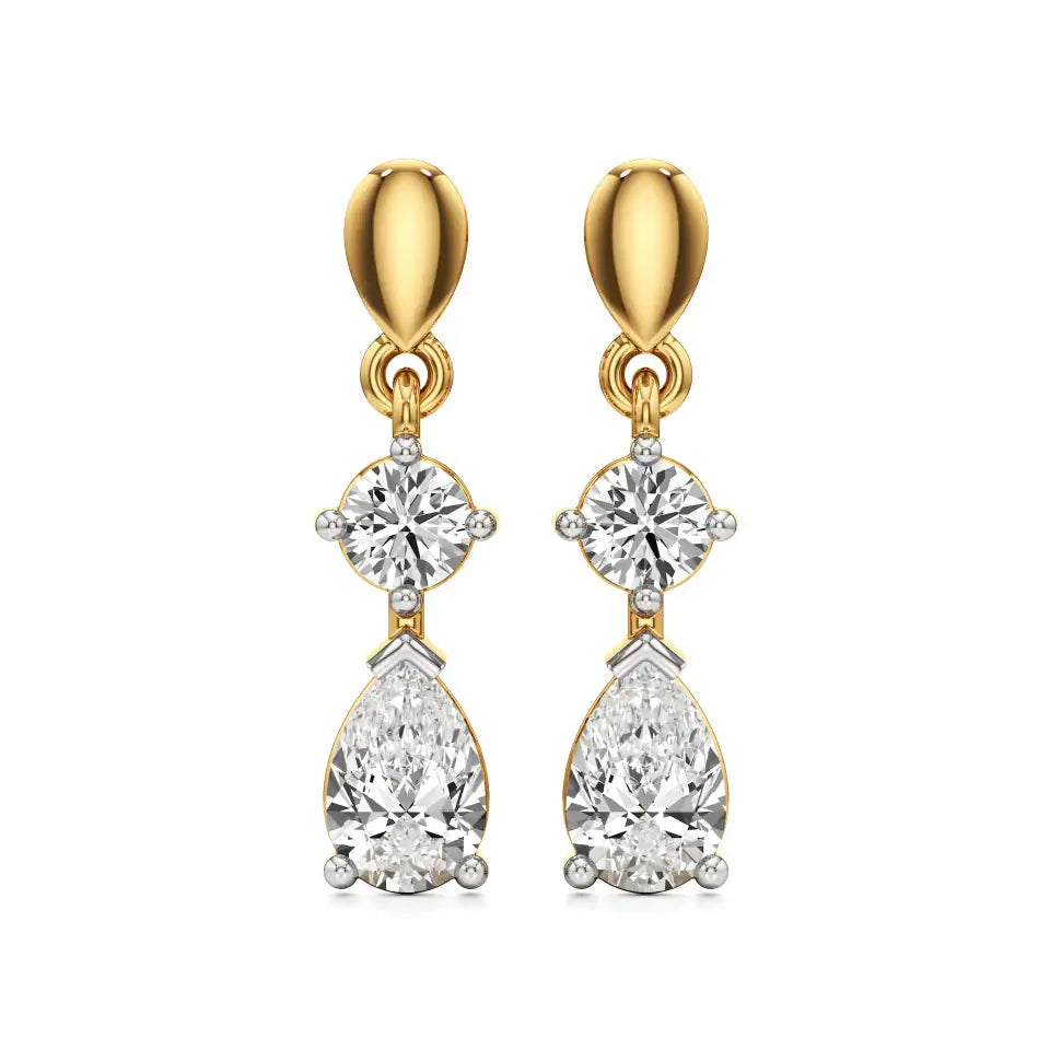Vanya | Round & Pear Lab-Grown Diamond Tear Drop Studs - Nivara