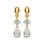 Vanya | Round & Pear Lab-Grown Diamond Tear Drop Studs - Nivara