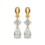 Vanya | Round & Pear Lab-Grown Diamond Tear Drop Studs - Nivara