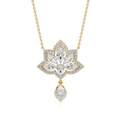 Flora | Pear, Marquise & Round Lab Grown Diamonds Floral Pendant - Nivara