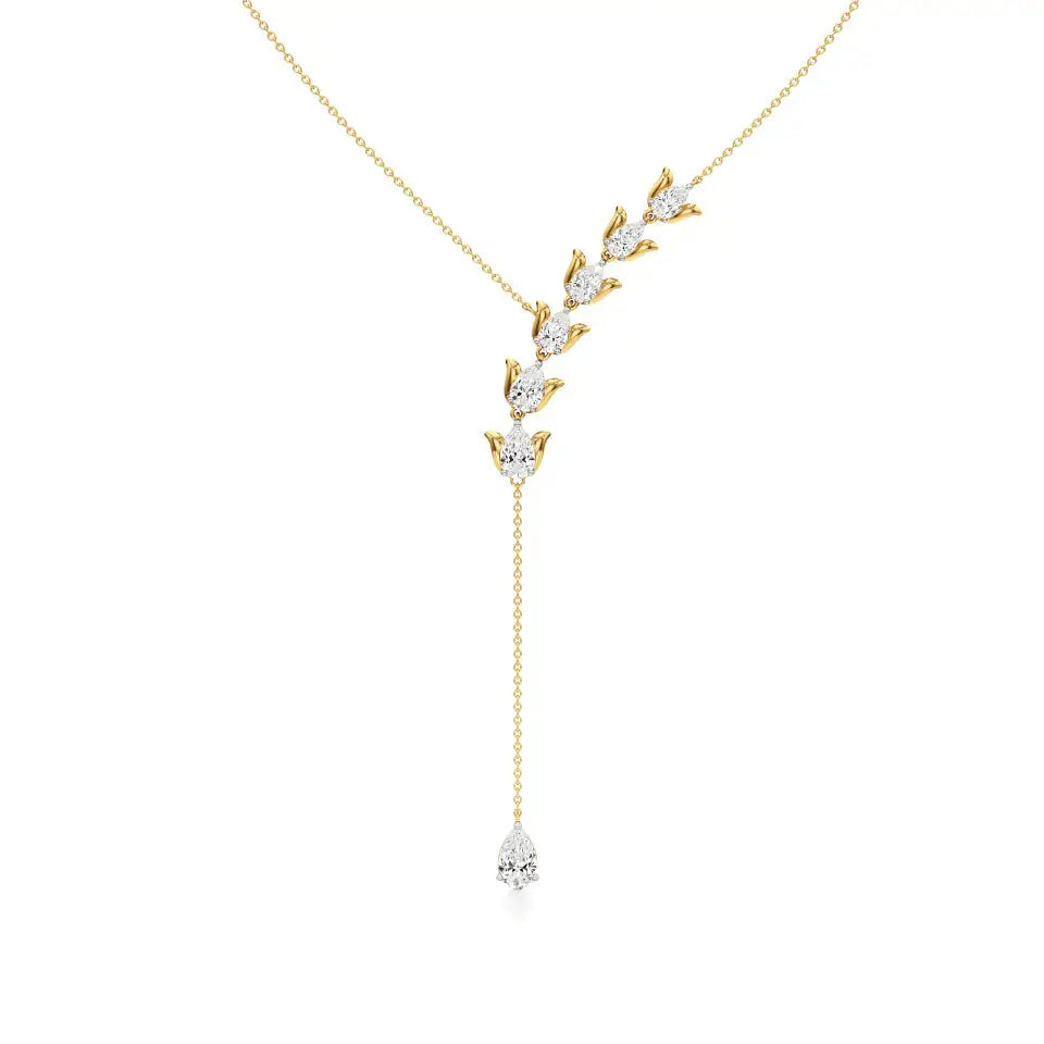 Mode | Pear Lab Grown Diamonds Petals Necklace - Nivara