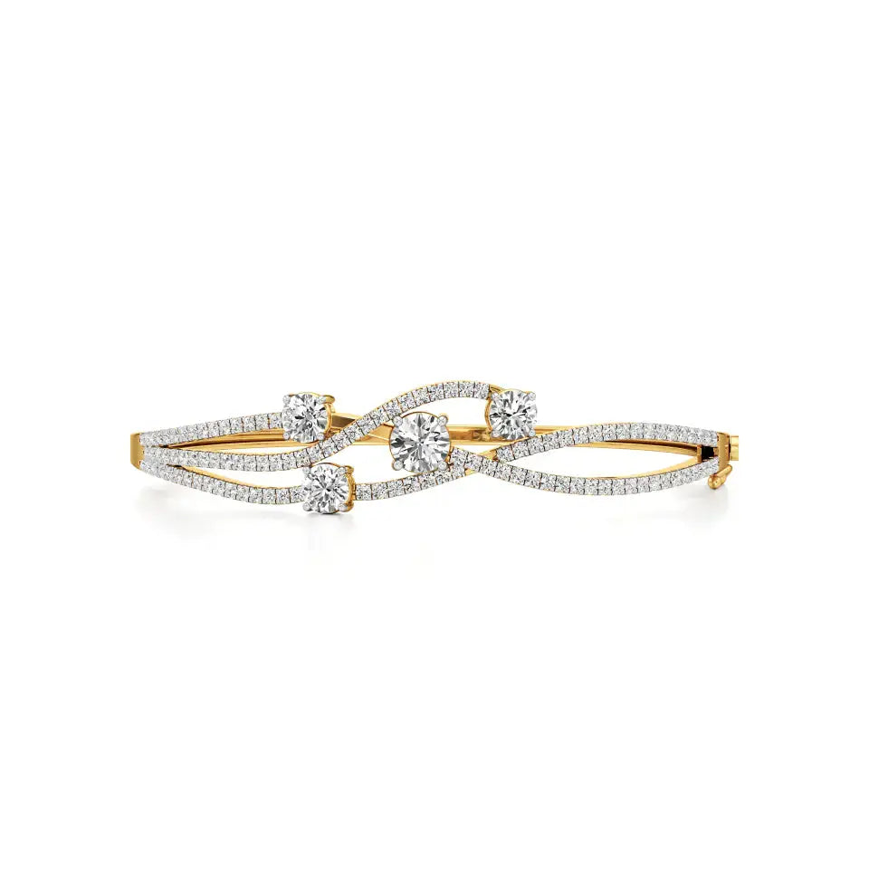 Celestia | Elegant Round Lab Grown Diamonds Bangle - Nivara