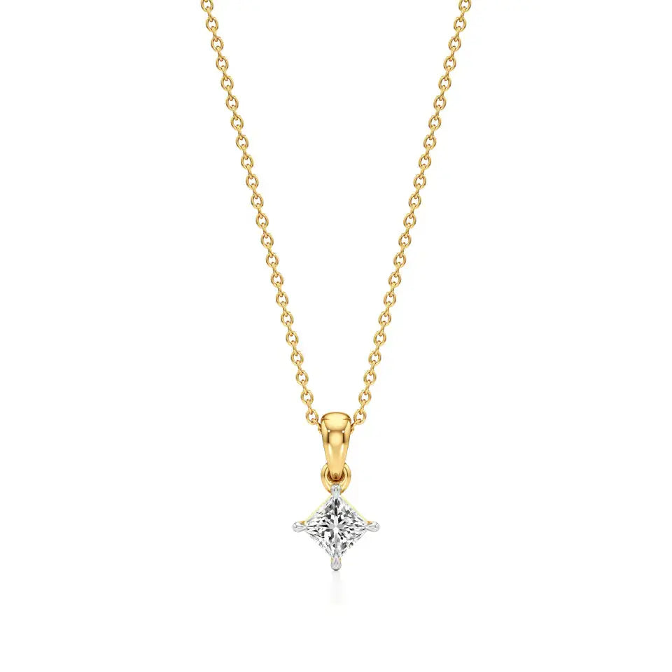 Thea | Princess-Cut Solitaire Lab Grown Diamond Pendant - Nivara