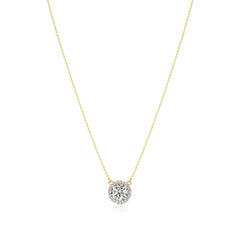Mira | Round Lab Grown Diamond with Halo Necklace - Nivara
