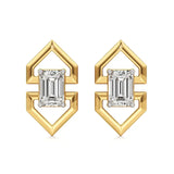 Mode | Emerald Solitaire Lab-Grown Diamond Studs - Nivara