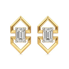 Mode | Emerald Solitaire Lab-Grown Diamond Studs - Nivara