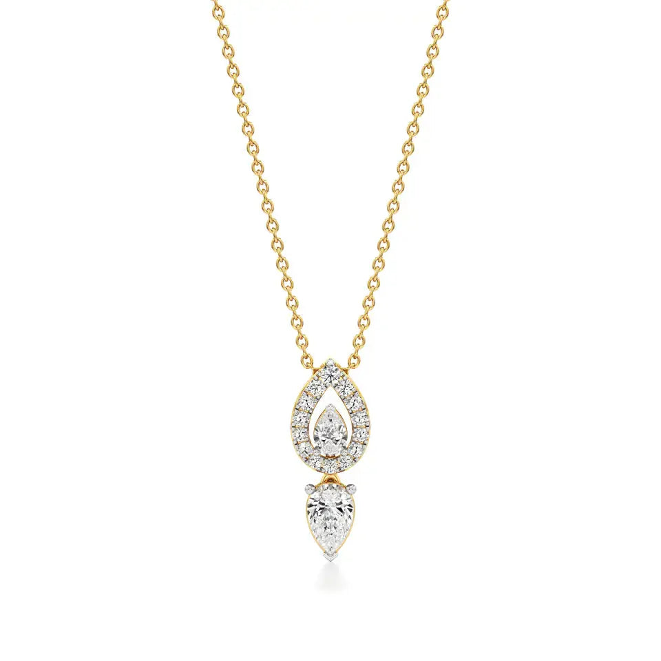 Mode | Pear & Round Lab Grown Diamond Tear Drop  Pendant - Nivara