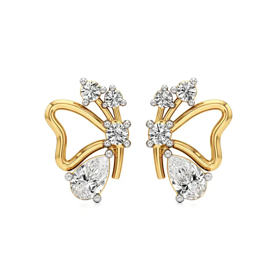 Vanya | Pear & Round Lab-Grown Diamonds Butterfly Studs - Nivara
