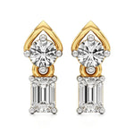 Mode | Round & Emerald Lab-Grown Diamond Drop Earrings - Nivara