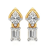 Mode | Round & Emerald Lab-Grown Diamond Drop Earrings - Nivara