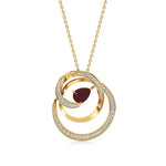 Mode | Pear-Cut Ruby & Round Diamonds Spiral Pendant - Nivara