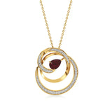 Mode | Pear-Cut Ruby & Round Diamonds Spiral Pendant - Nivara
