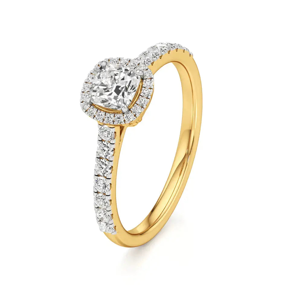 Mira | Cushion-cut Lab-Grown Diamond Halo Ring - Nivara
