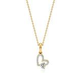 Sneh | Classic Heart & Round Lab Grown Diamonds Pendant - Nivara