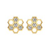 Flora | Round Lab-Grown Diamonds Floral Studs - Nivara