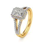 Mira | Emerald Cut Solitaire with Halo - Nivara