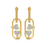 Sneh | Round Lab-Grown Diamonds Clustered Drop Earrings - Nivara