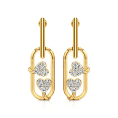 Sneh | Round Lab-Grown Diamonds Clustered Drop Earrings - Nivara