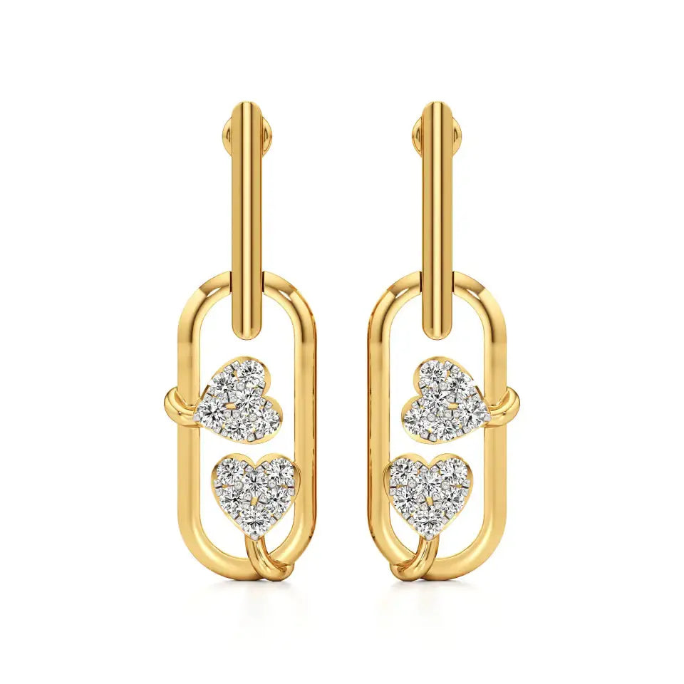 Sneh | Round Lab-Grown Diamonds Clustered Drop Earrings - Nivara