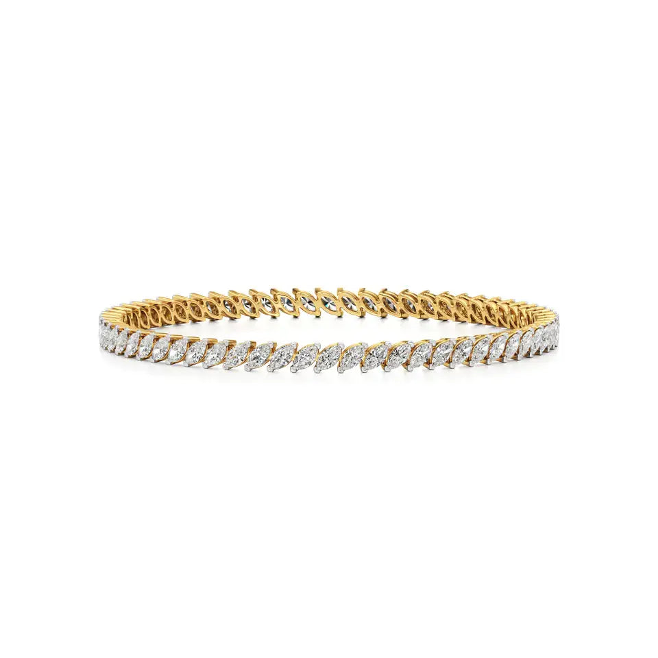 Ishar | Classic Marquise Lab Grown Diamonds Tennis Bangle - Nivara