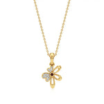Flora | Diamonds Clustered Floral Design with Ruby Accent Pendant - Nivara