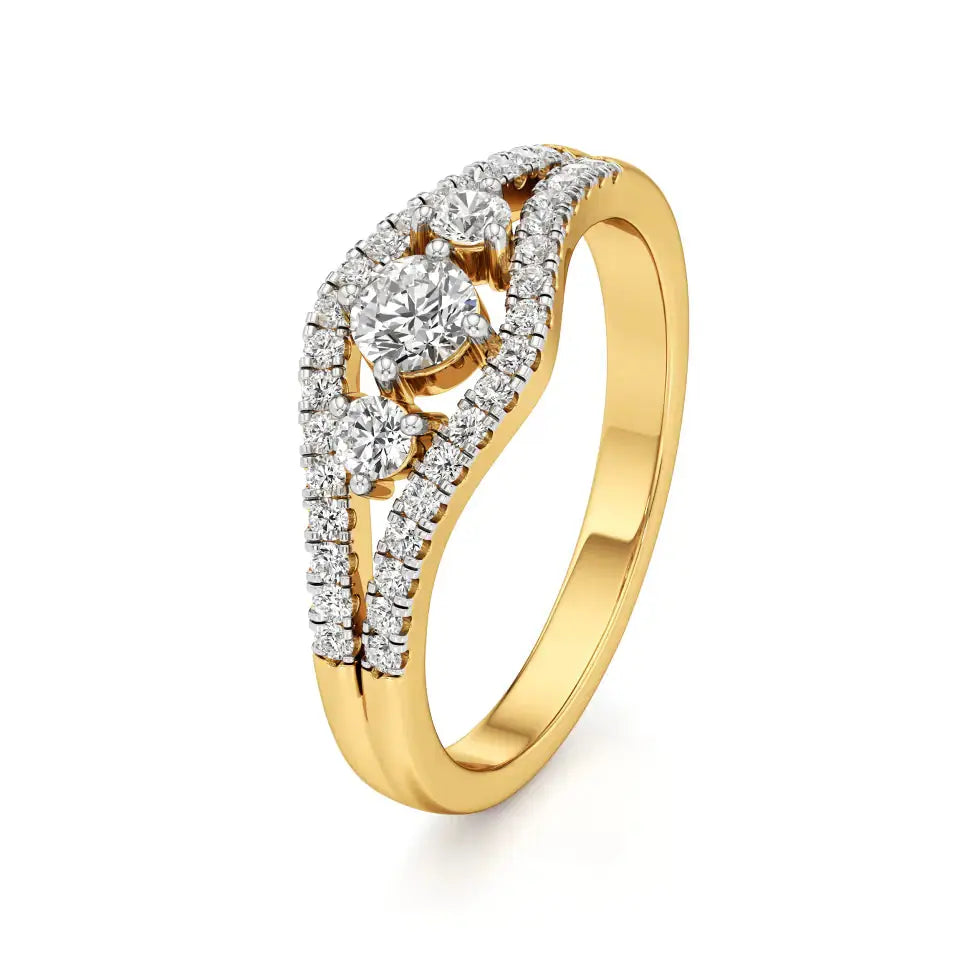 Aria | Round & Radiant Lab-Grown Diamond Three-Stone Ring - Nivara