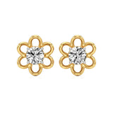 Flora | Round Lab-Grown Diamond Floral Studs - Nivara