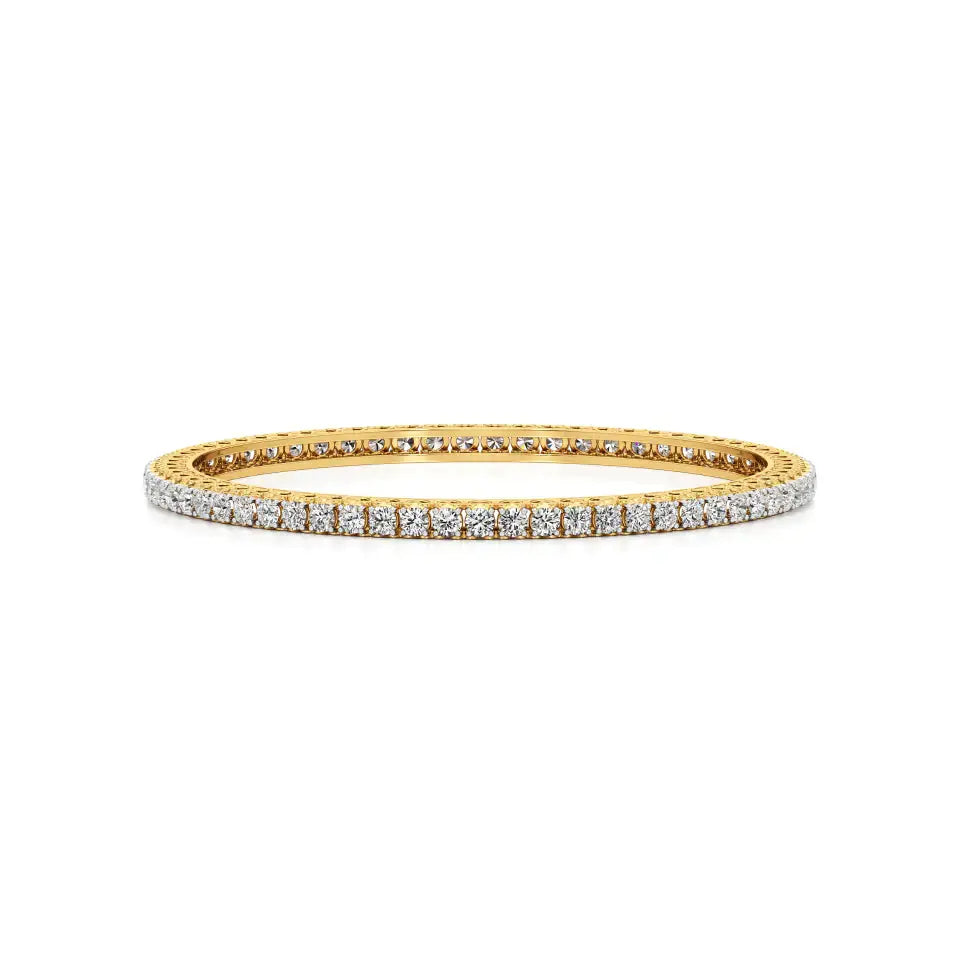 Ishar | Round Lab Grown Diamonds Tennis Bangle - Nivara