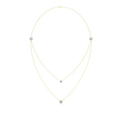Elara | Round Lab Grown Diamonds Double Chained Necklace - Nivara