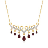 Anek | Round Lab Grown Diamonds & Pear-Cut Rubies Pendant