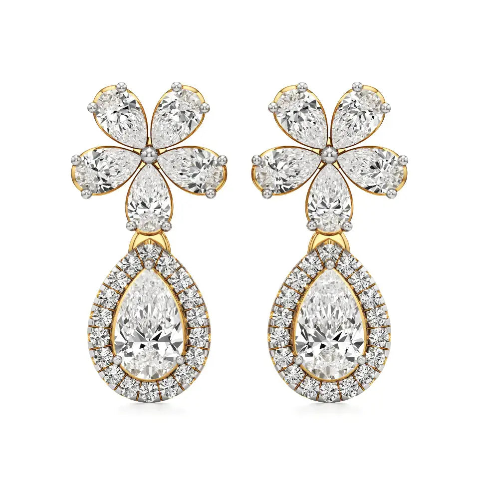 Vanya | Pear & Round Lab-Grown Diamonds Teardrop Studs - Nivara