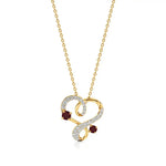 Sneh | Ruby & Round Lab Grown Diamonds Heart Pendant - Nivara