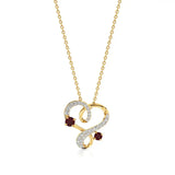 Sneh | Ruby & Round Lab Grown Diamonds Heart Pendant - Nivara