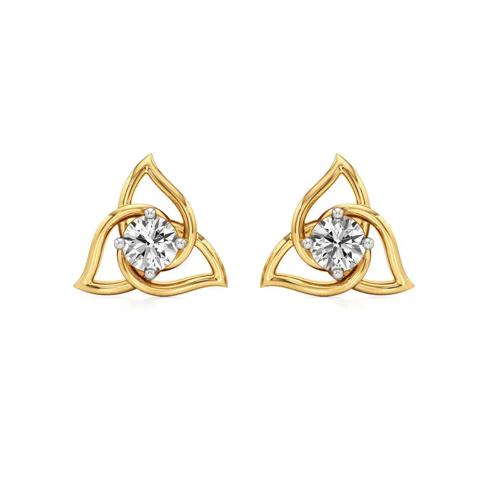 Flora | Round Solitaire Lab-Grown Diamond Studs - Nivara