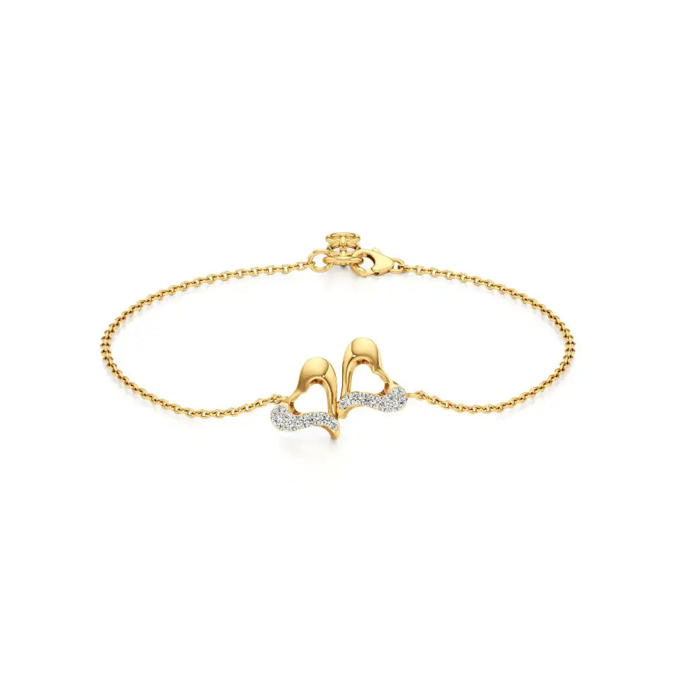 Sneh | Elegant Duo Heart Chain Bracelet - Nivara