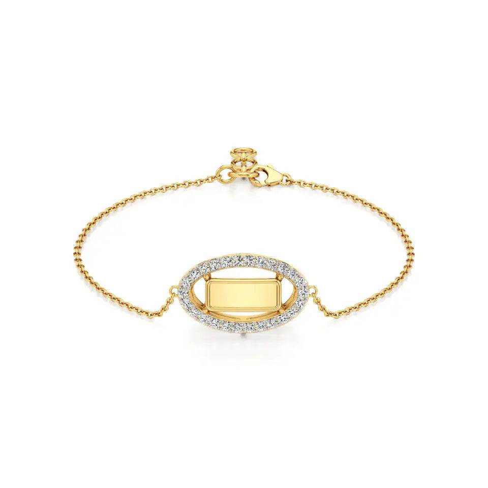 Rupak | Daily Wear Halo Round Lab Grown Diamonds Chain Bracelet - Nivara