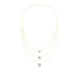 Elara | Pear Lab Grown Diamonds with Halo Triple Chained Necklace