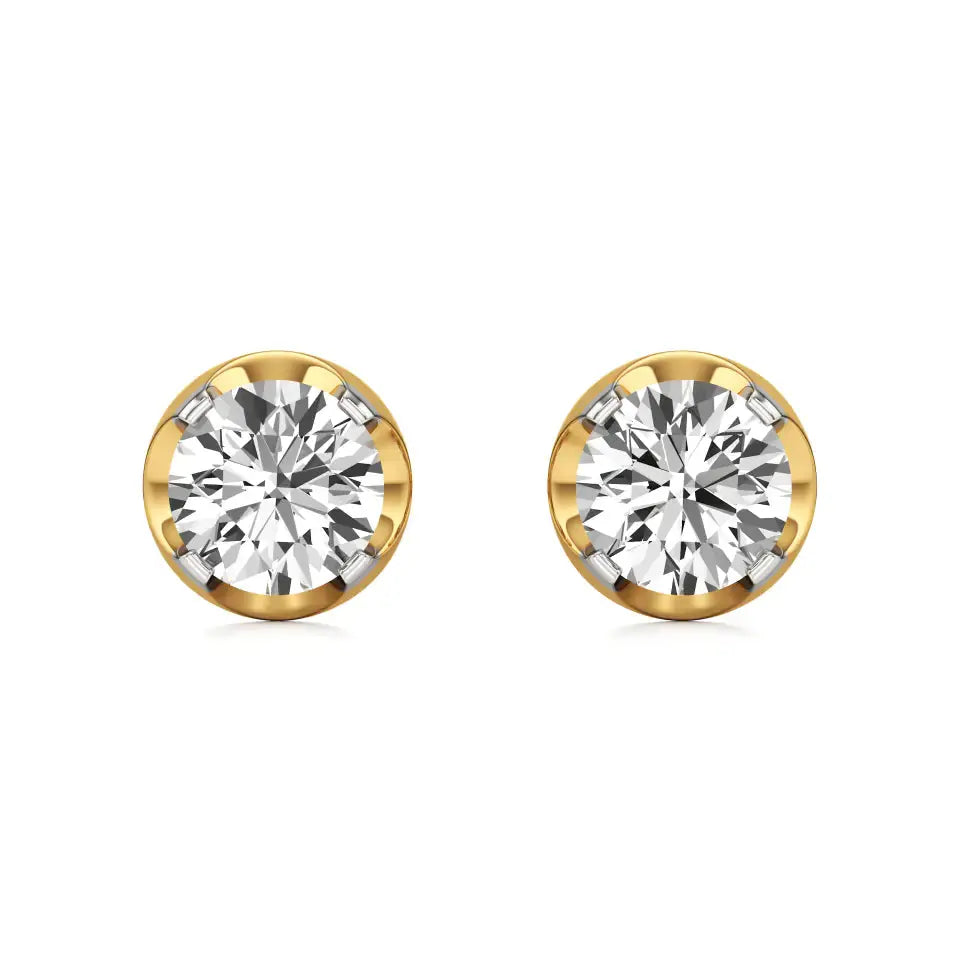 Mirage | Round Solitaire Lab-Grown Diamond Studs - Nivara