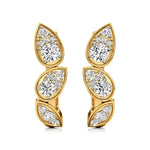 Vanya | Round Lab-Grown Diamonds Leaf Designed Hoopds - Nivara