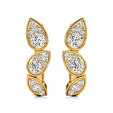 Vanya | Round Lab-Grown Diamonds Leaf Designed Hoopds - Nivara