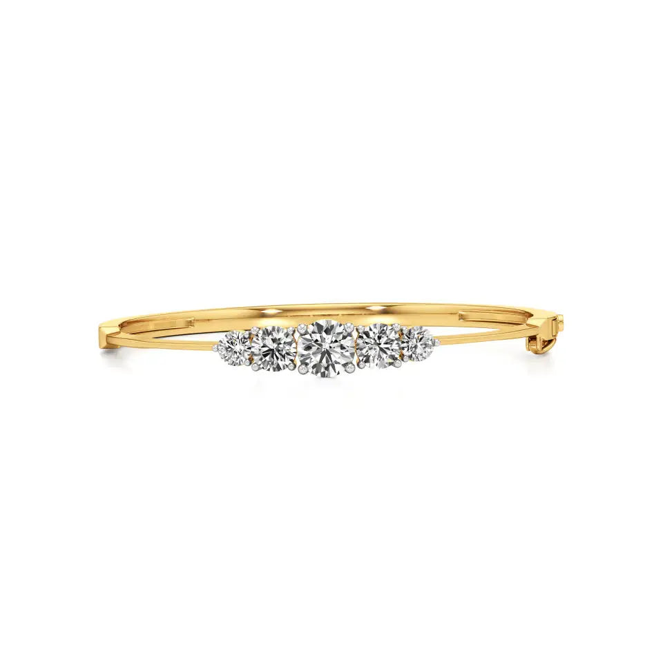 Noor | Classic Five Lab Grown Diamonds Oval Bangle - Nivara