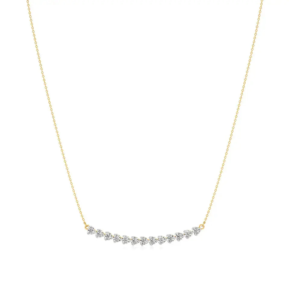 Noor | Round Lab Grown Diamonds Bar Necklace - Nivara