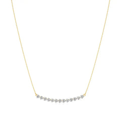 Noor | Round Lab Grown Diamonds Bar Necklace - Nivara