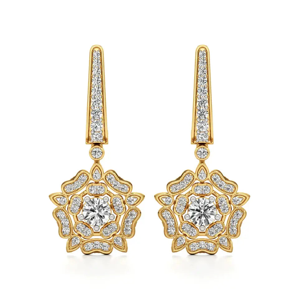 Flora | Round Round Lab-Grown Diamonds Floral Studs - Nivara