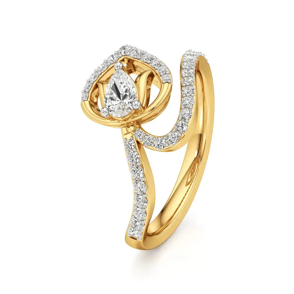 Mode | Round & Pear Lab-Grown Diamond Ring - Nivara