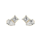 Toi et Moi | Pear & Princess Lab-Grown Diamond Stud Earrings - Nivara