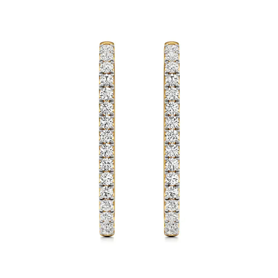 Mode | Round Lab-Grown Diamond Sleek Hoop Earrings - Nivara